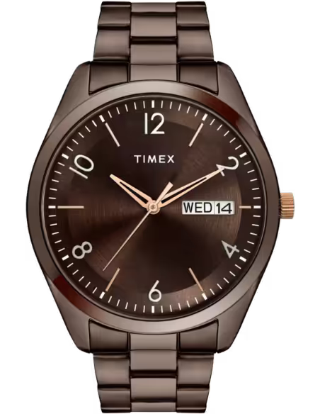 Timex Men Brown Round Analog Brass Dial Watch- TWTG10406