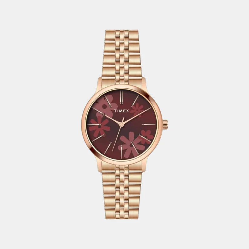 Timex TWTL12314 Maroon Dial Analog Watch for Women – Floret Collection