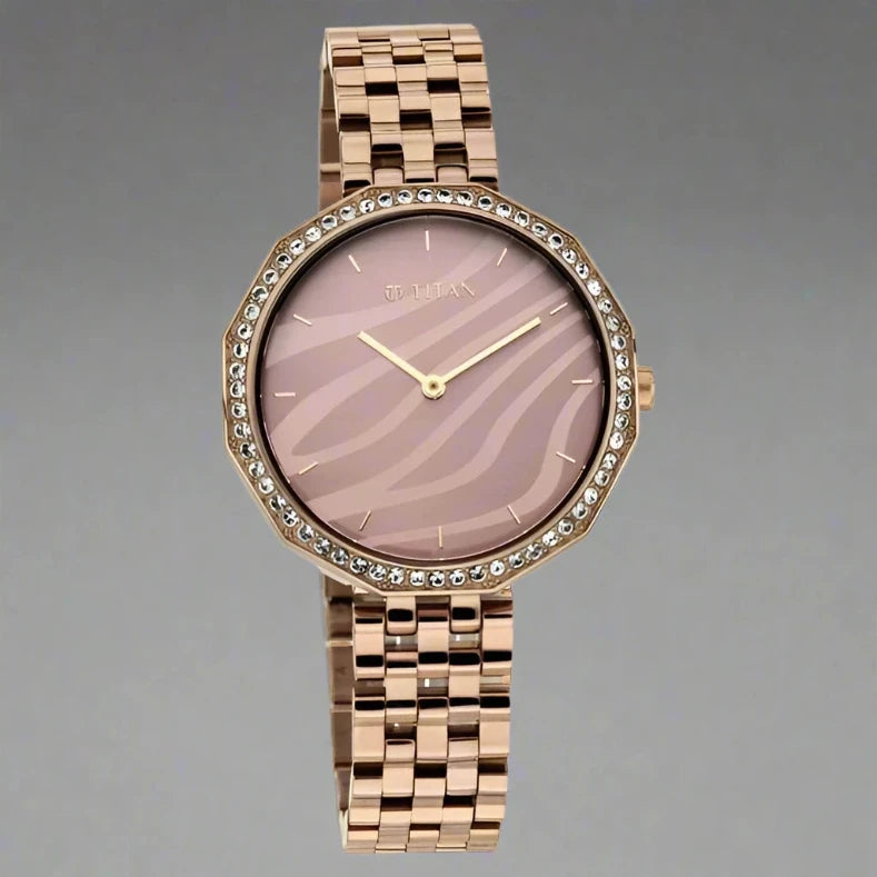 Titan Animalia Multicoloured Dial Quartz Analog Stainless Steel Strap Watch for Women NS95132QM01 - Vibrant multicolored dial with a sleek stainless steel strap.