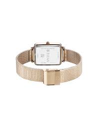 Back Look Of Titan NS95181WM01 Slimline Quartz Analog Watch featuring a mother-of-pearl dial and rose gold stainless steel strap, designed for elegant style.