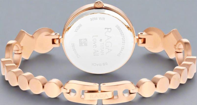Back View Of Titan Raga Love All Pink Dial Analog Metal Strap Watch for Women NS2606WM10 - A perfect blend of grace and femininity.