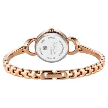 Back View Of Titan Raga NT2724WM01 Rose Gold Analog Watch for Women – Elegant Round Dial, Quartz Movement