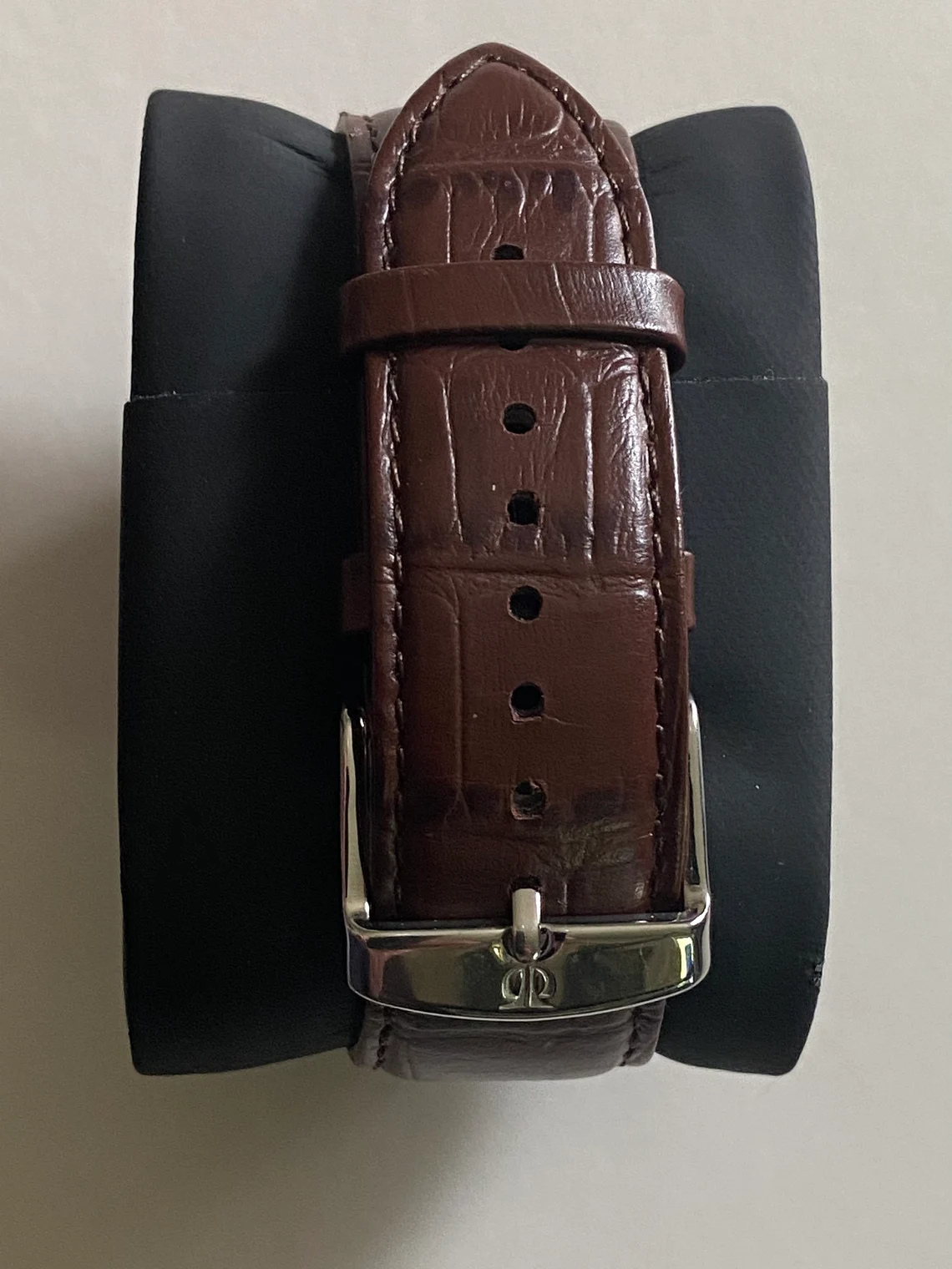 Back View Of Titan WR50M Quartz Analog Watch for Men with Brown Dial and Leather Strap