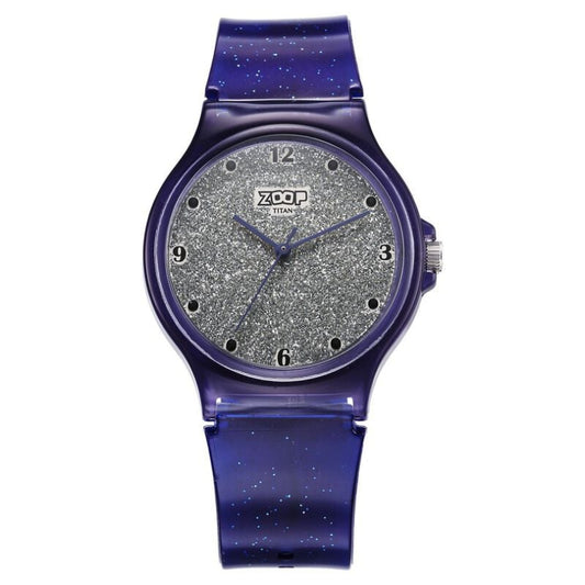 Zoop 26030PP04W Glitter Analog Watch for Kids with Grey Dial and Blue Strap from House of Titan