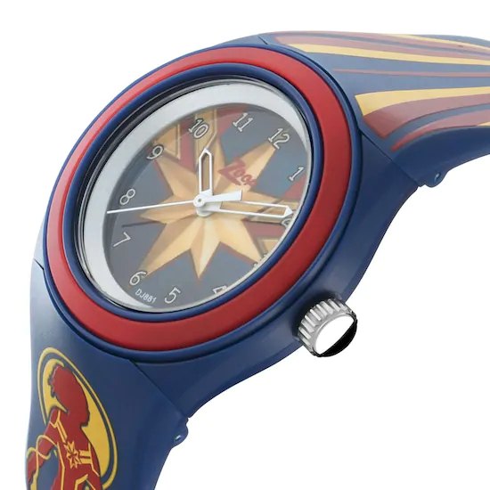 Close View Of Zoop by Titan NNC4048PP25 Quartz Analog Blue Dial PU Strap Kids Watch with Captain Marvel Theme