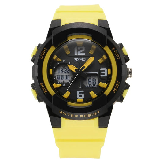 Zoop NT26026PP06W analog digital kids watch with stylish black dial and comfortable colorful yellow Titan Zoop strap