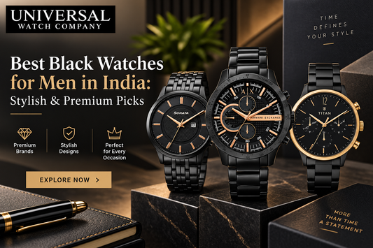 best four-black watches for men in india put on black marbles