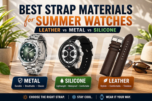 Best watch straps for summer including metal, silicone, and leather straps with durability, comfort, and waterproof features.