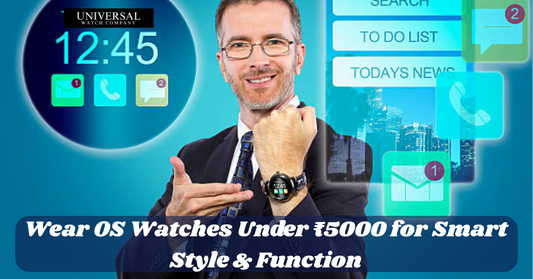 Affordable Wear OS smartwatch under 5000 with sleek design and fitness tracking