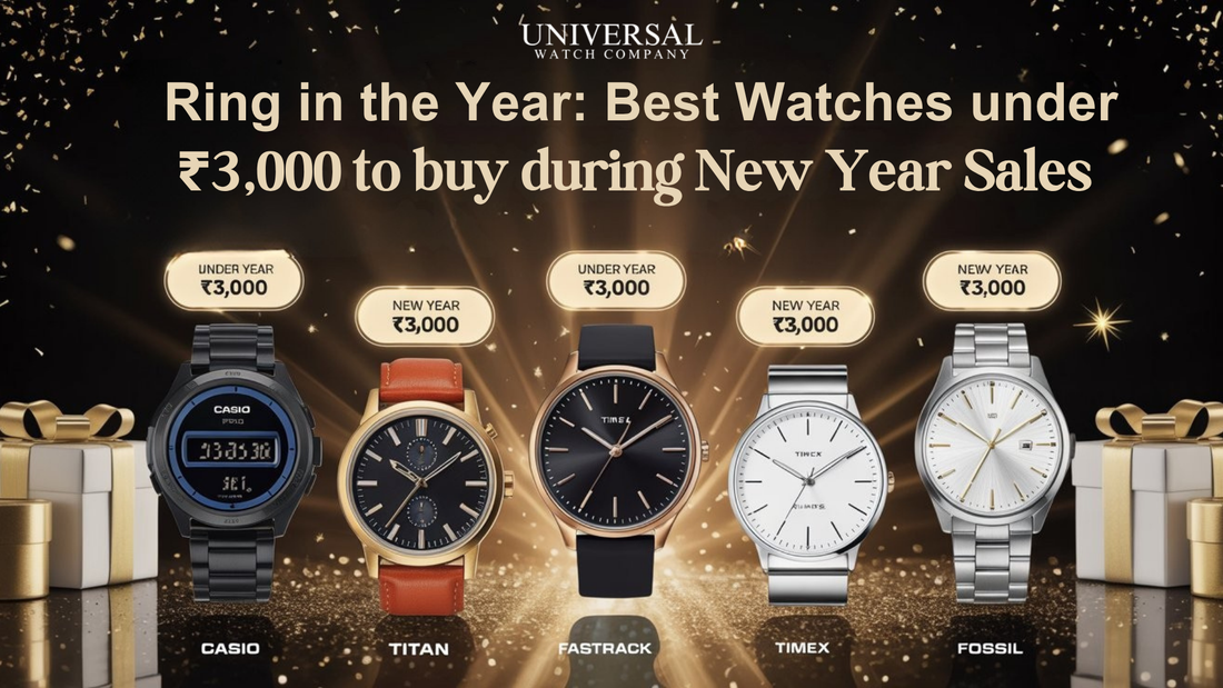 New Year watch sale banner with affordable watches under ₹3,000