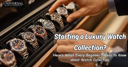 Luxury watch collection for beginners – iconic Swiss watches, entry-level timepieces, and rare collectibles displayed on a gentleman’s wrist