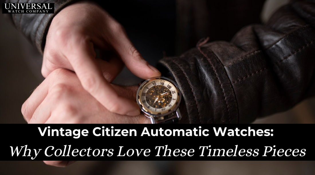 Vintage Citizen automatic watch with a classic stainless steel case and sunburst dial