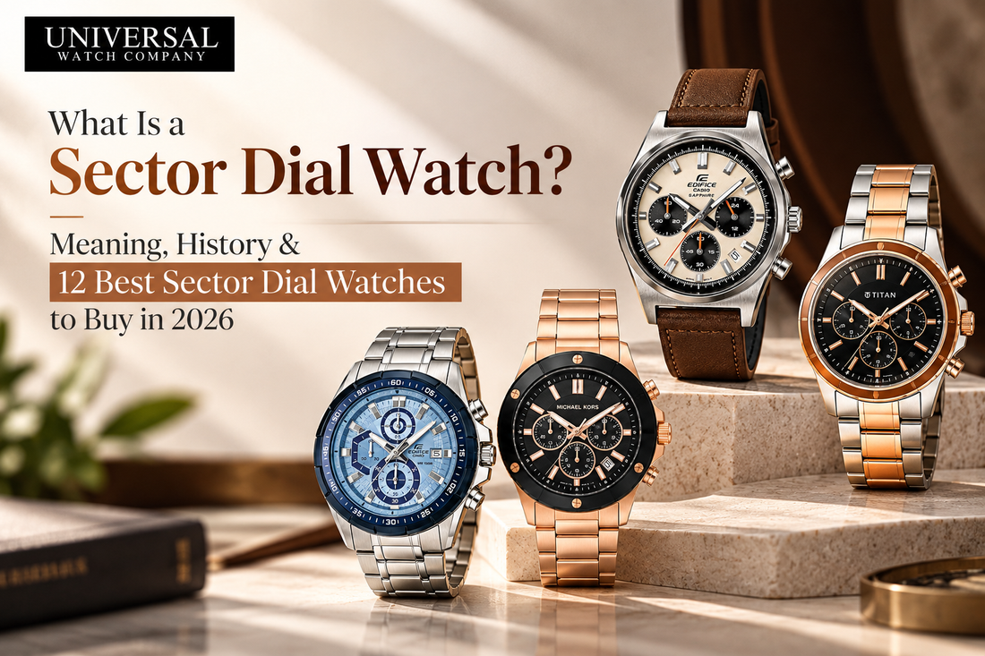 Sector dial watches guide featuring Casio Edifice, Titan, and Michael Kors watches – meaning, history and 12 best sector dial watches to buy in 2026