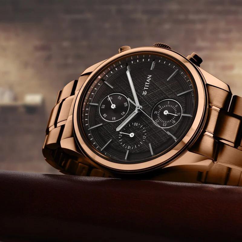 Titan watches collection, featuring sleek designs, advanced technology, and durable materials.
