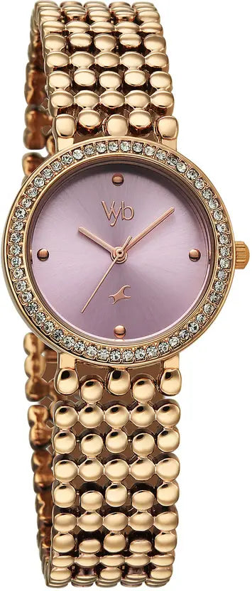 FASTRACK VYB FV60111WM02W Fastrack Vyb Iconique Quartz Analog Lavender Dial Rose Gold Alloy Strap Watch for Women - FV60111WM02W