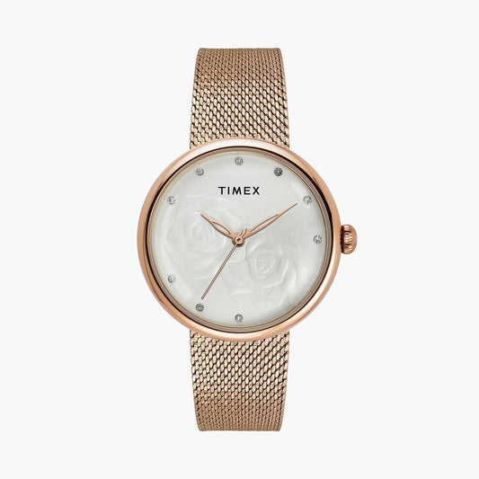 TIMEX Women White Round Dial Analog Watch - TWEL19302