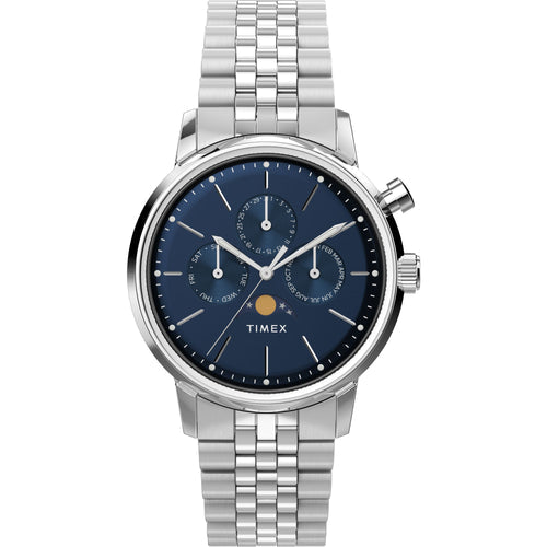 TIMEX MARLIN® Blue Round Dial Analog Moon Phase Men's Watch - TWEG26802