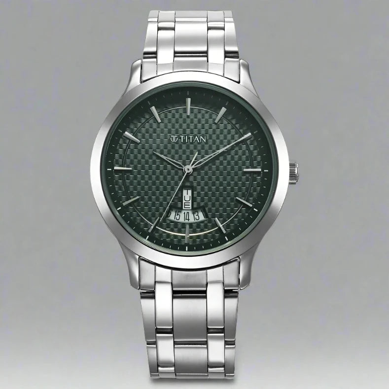 TITAN 1825SM11 KARISHMA QUARTZ ANALOG GREEN DIAL WATCH FOR MEN