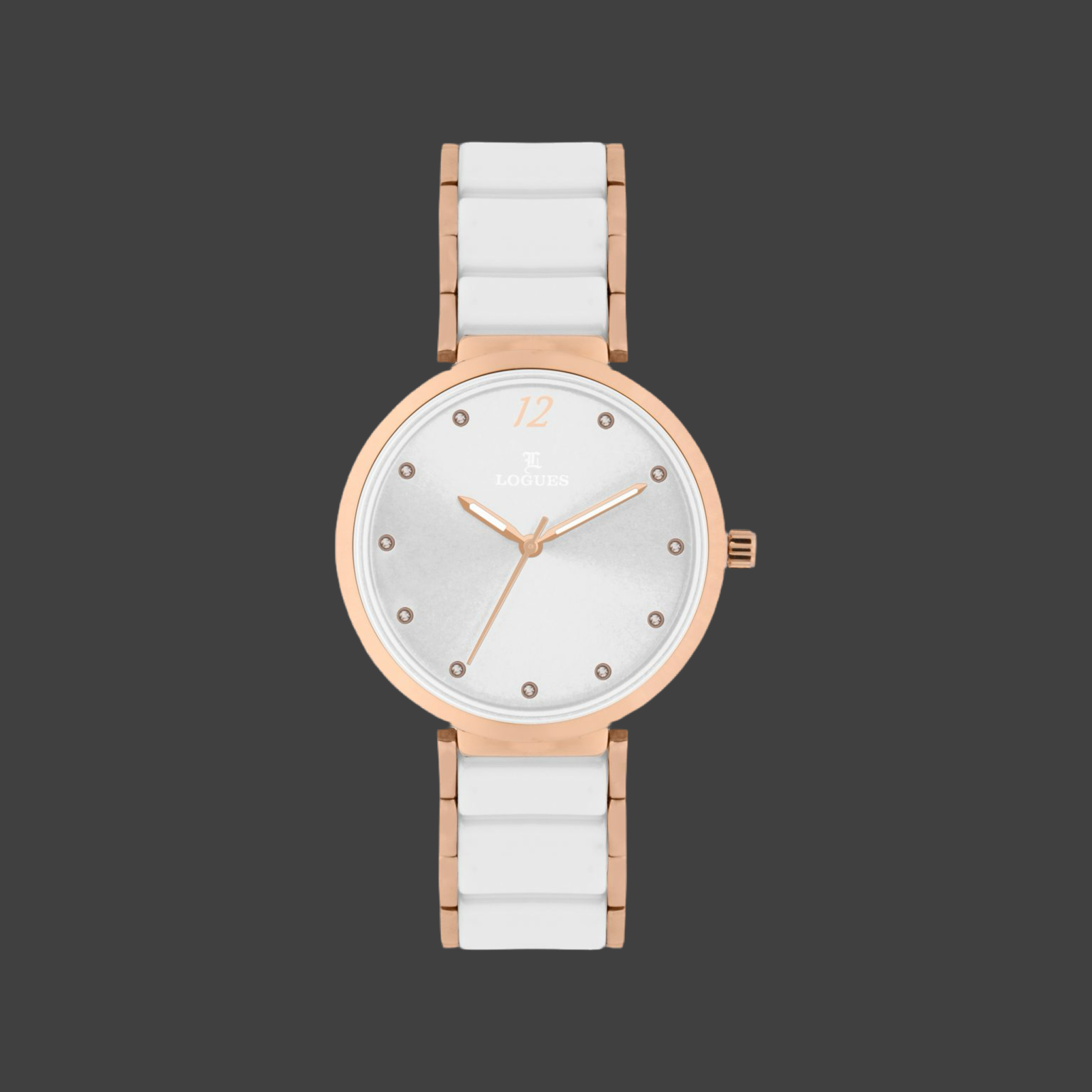 Logues L 6168 WAC White and Rose Gold Watch For Women