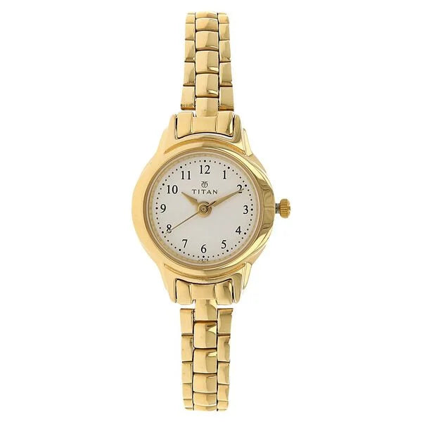 Titan Quartz Analog White Dial Stainless Steel Strap Watch for Women nt2401ym01 Women's Watch