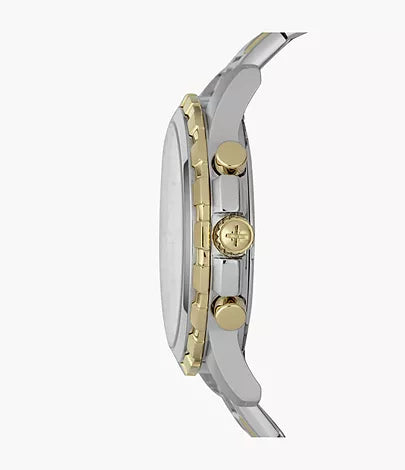 FOSSIL FS4795 | Silver Golden Analog Watch For Men