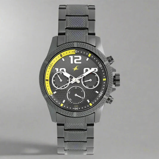 Fastrack 3169NM01 Analog Black Dial Stainless Steel Strap Watch for Men