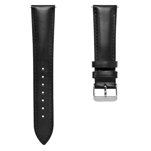 BLACK LEATHER STRAPS 20MM
