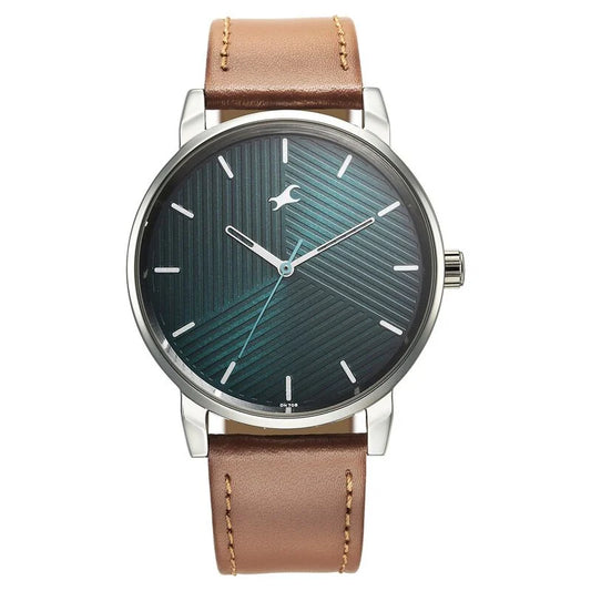 Fastrack 3278SL03 men's analog watch featuring a sleek blue dial, silver-tone stainless steel case, and a durable silver mesh strap. A modern and sophisticated timepiece for any occasion.