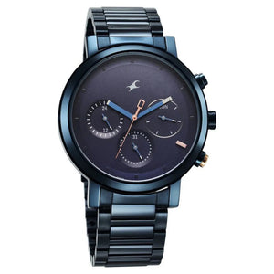 Fastrack 3287KM08 men's analog watch with a striking grey dial, black stainless steel case, and a durable black leather strap. A sleek and modern timepiece that combines bold style with comfort.