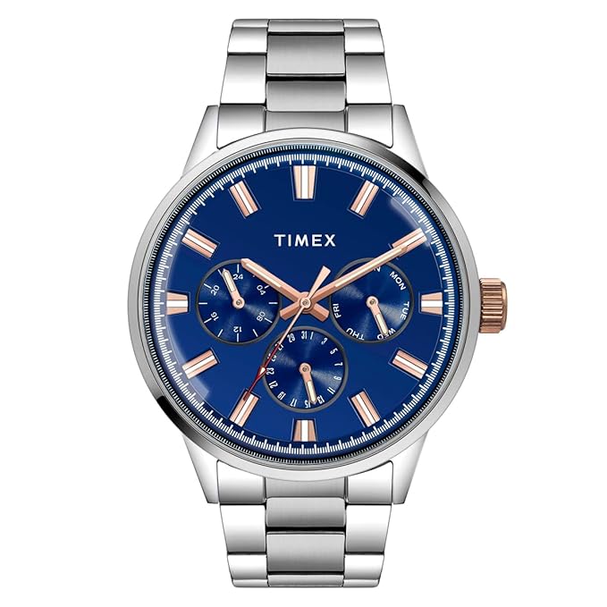 TIMEX Analog Watch for Men with Round Dial & Water Resistant Man's Wrist Watches