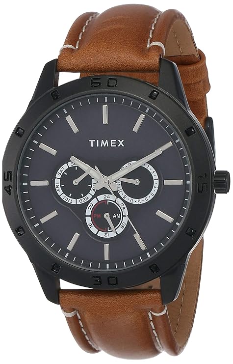 Timex Fashion Men's Digital Blue Dial Round Case Multifunction Function Watch -TW000U913
