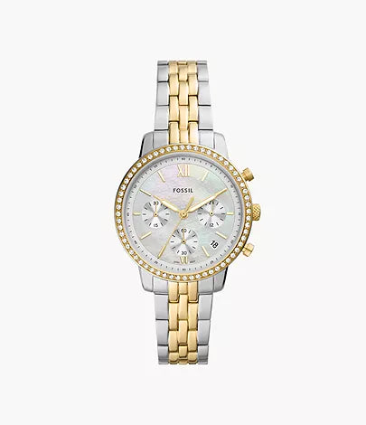 FOSSIL ES5216 | Golden Silver Analog Watch For Women