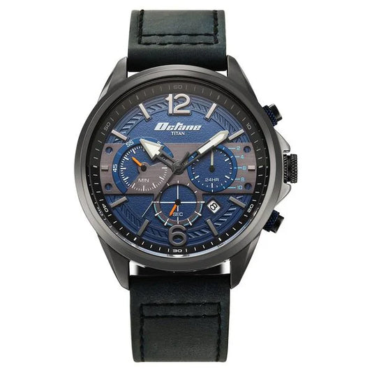 TITAN OCTANE 90238KL02 Titan Octane Cred Analog with Blue Dial Blue Leather Strap Watch for Men 90238kl02