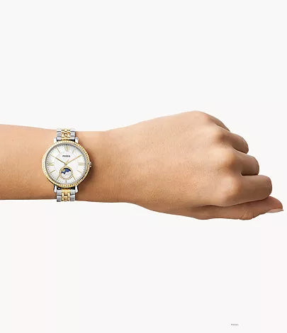 FOSSIL ES5166 | Golden Silver Analog Watch For Women