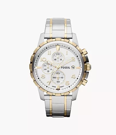 FOSSIL FS4795 | Silver Golden Analog Watch For Men