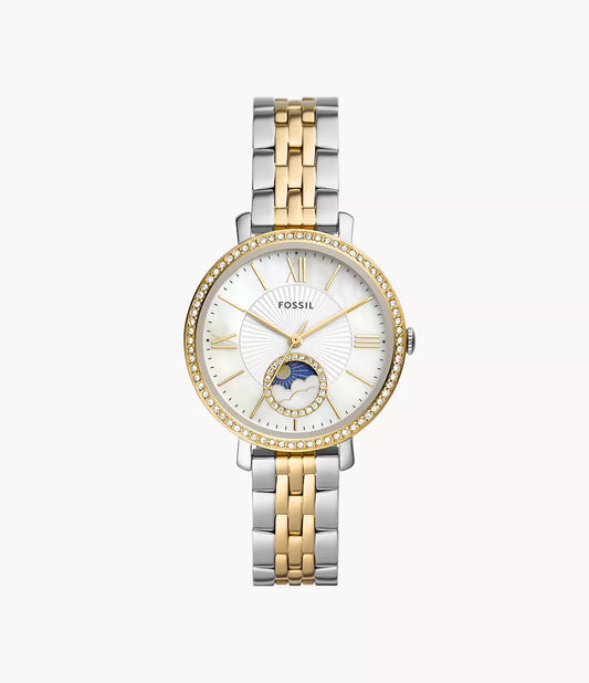 FOSSIL ES5166 | Golden Silver Analog Watch For Women