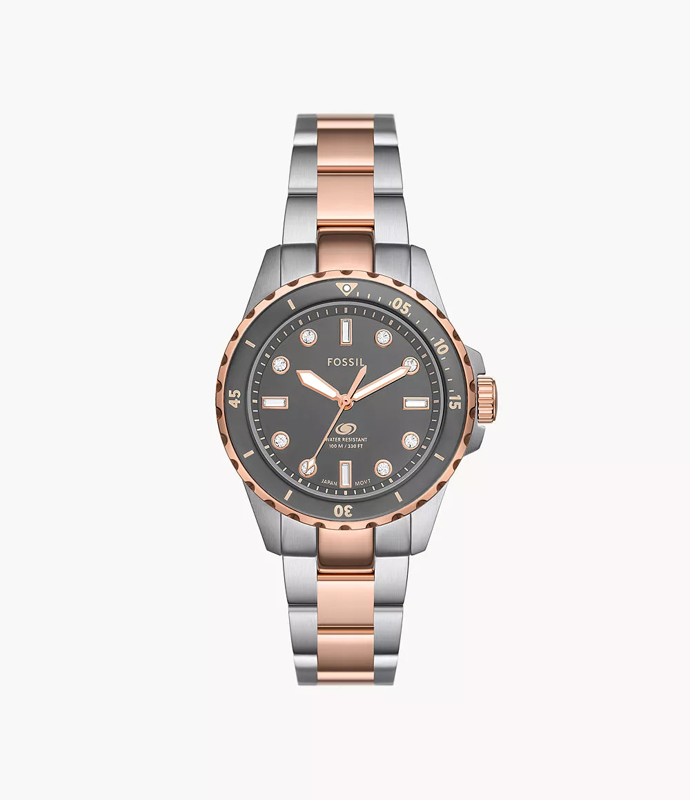 Fossil Blue Dive Three-Hand Two-Tone Stainless Steel Watch