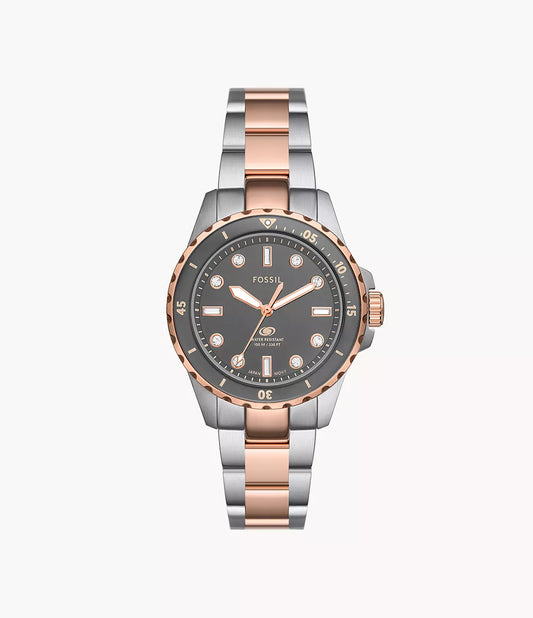 Fossil Blue Dive Three-Hand Two-Tone Stainless Steel Watch