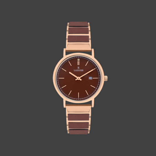 Logues G 1969 WBC Brown And Rose Gold Watch For Women