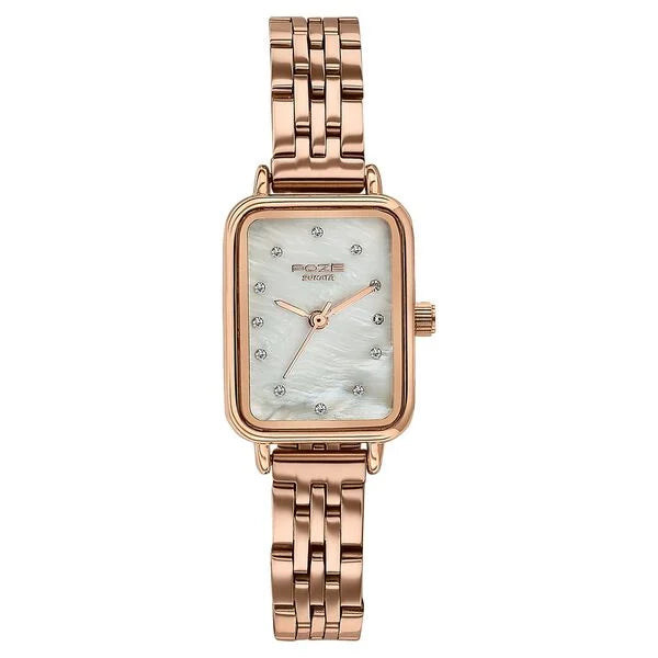 SP80133WM01 Sonata Poze Quartz Analog Mother of Pearl Dial Rose Gold Metal Strap Watch For Women