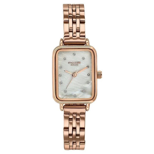 SP80133WM01 Sonata Poze Quartz Analog Mother of Pearl Dial Rose Gold Metal Strap Watch For Women