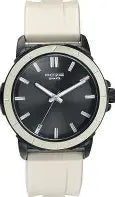 SP70075KP03 Sonata Poze Quartz Analog Black Dial Beige Silicone Strap Watch For Men