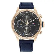 Tommy Hilfiger Quartz Multifunction Grey Dial Leather Strap Watch for Men TH1791808