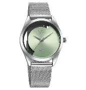 fv60031sm02w 5 out of 5 star rating 3 Reviews Vyb Runway By Fastrack Quartz Analog Green Dial Silver Stainless Steel Strap Watch For Girls