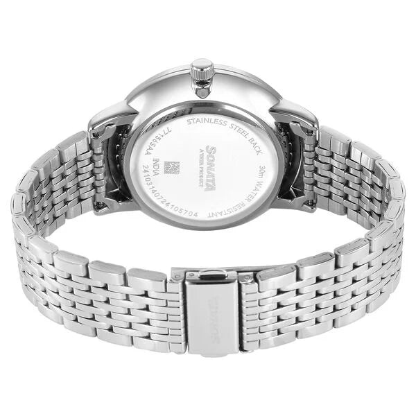 SONATA 77156SM01 WEDDING QUARTZ ANALOG WATCH