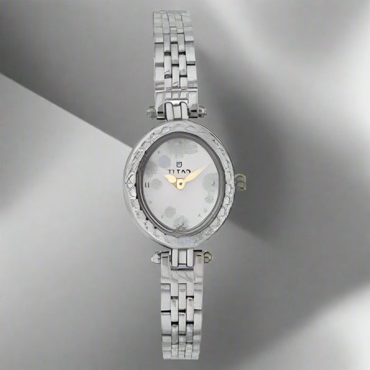 Buy Titan watch for ladies – sleek and classy TITAN 2466SM01 silver wristwatch