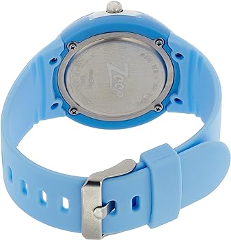 Close-up of Titan Zoop watch for kids with colorful analog display and child-friendly buckle closure.