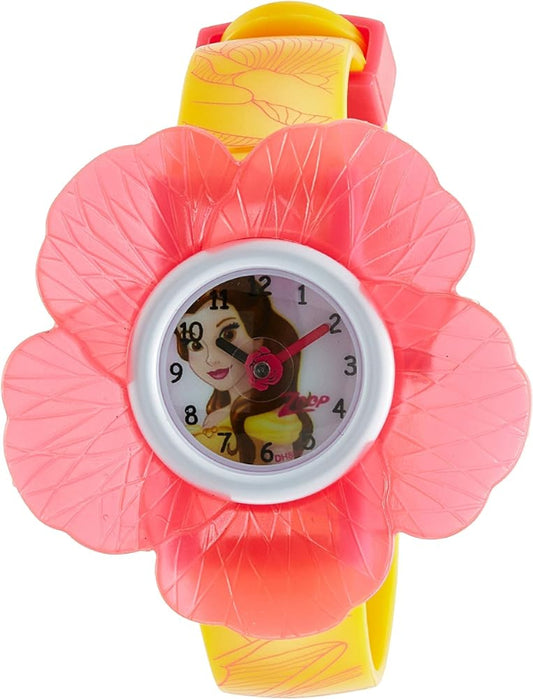 Bright orange Titan Zoop NSC4006PP05 with floral case – ideal titan zoop watches for girls