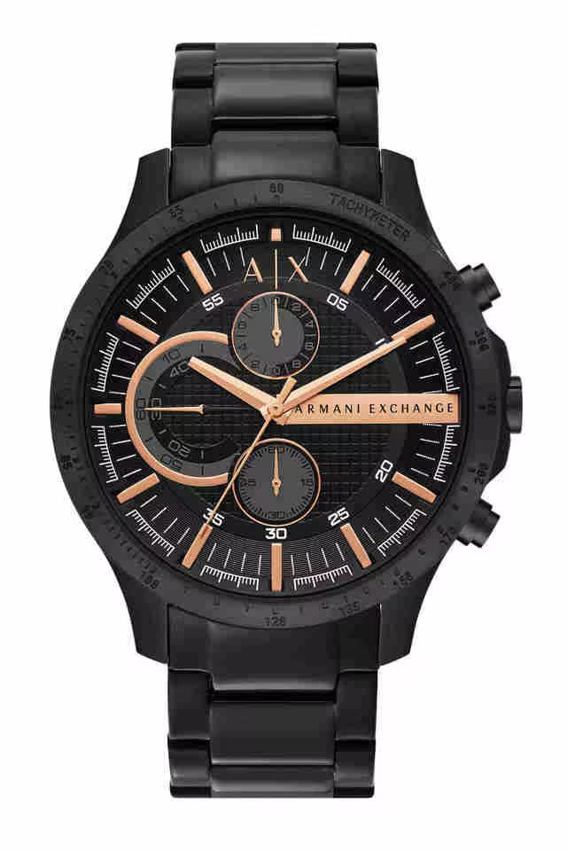 Armani Exchange Mens 46 mm Black Dial Stainless Steel Chronograph Watch - AX2429