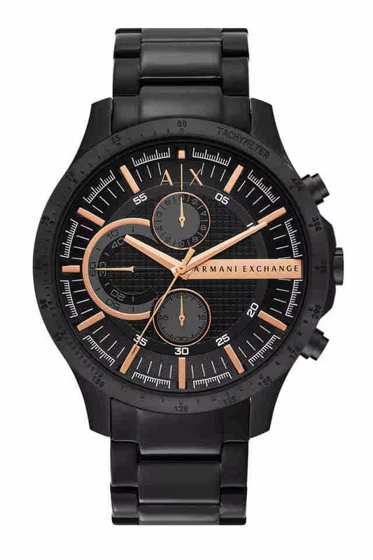 Armani Exchange Mens 46 mm Black Dial Stainless Steel Chronograph Watch - AX2429